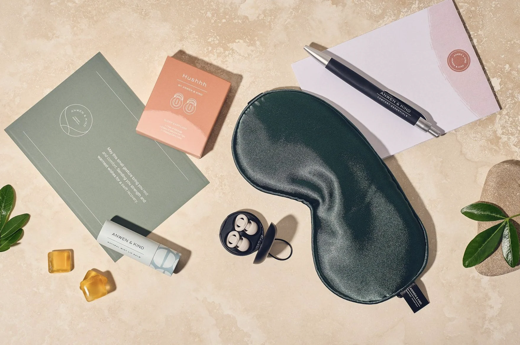 First aid supplies and personal care products laid out neatly